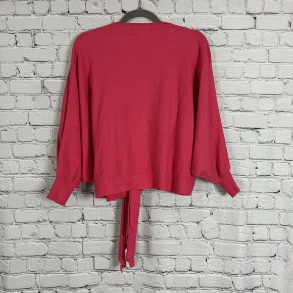 Anthropologie Akemi + Kin Dolman Cardigan Sweater Tie Front Pink Women One Size - Picture 5 of 7